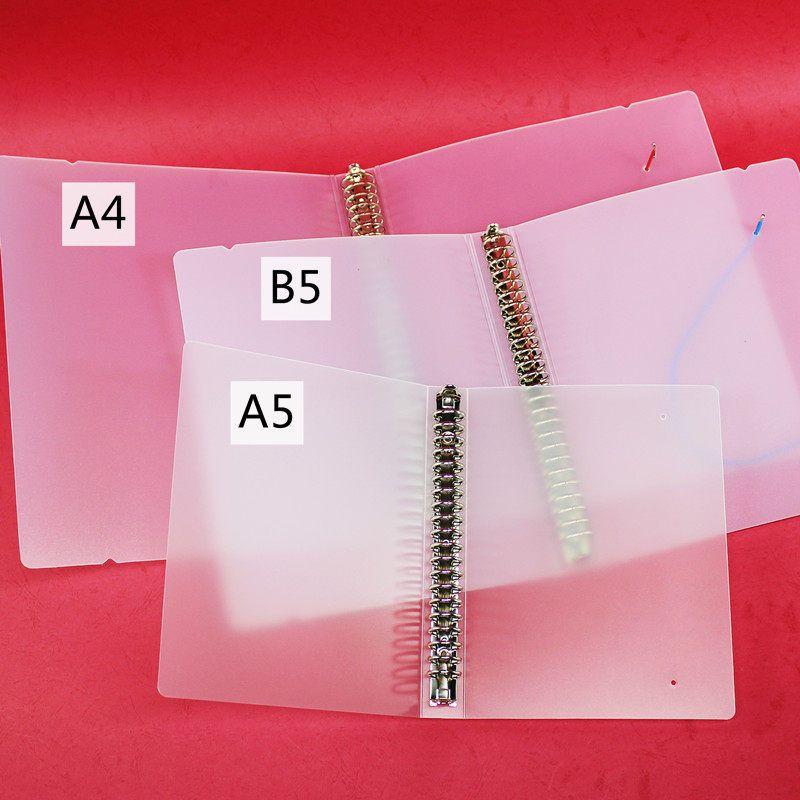 Transparent Blank Loose-Leaf Binder A5/B5/A4 Loose-Leaf Notebook Folder Folder Strap Notebook Notebook Printing