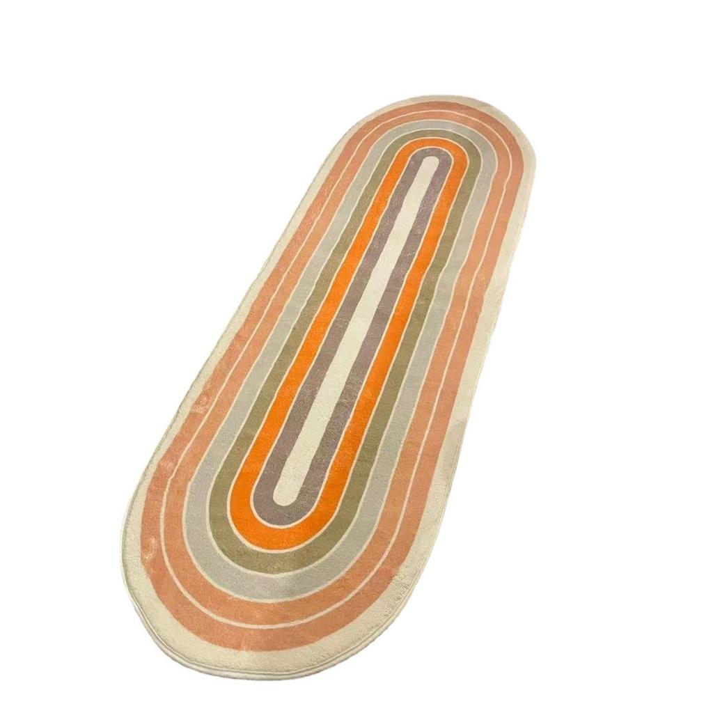 Bedroom Bedside Oval Carpet Modern and Simple Machine Washable Bay Window Balcony Long Strip Short Plush Carpet
