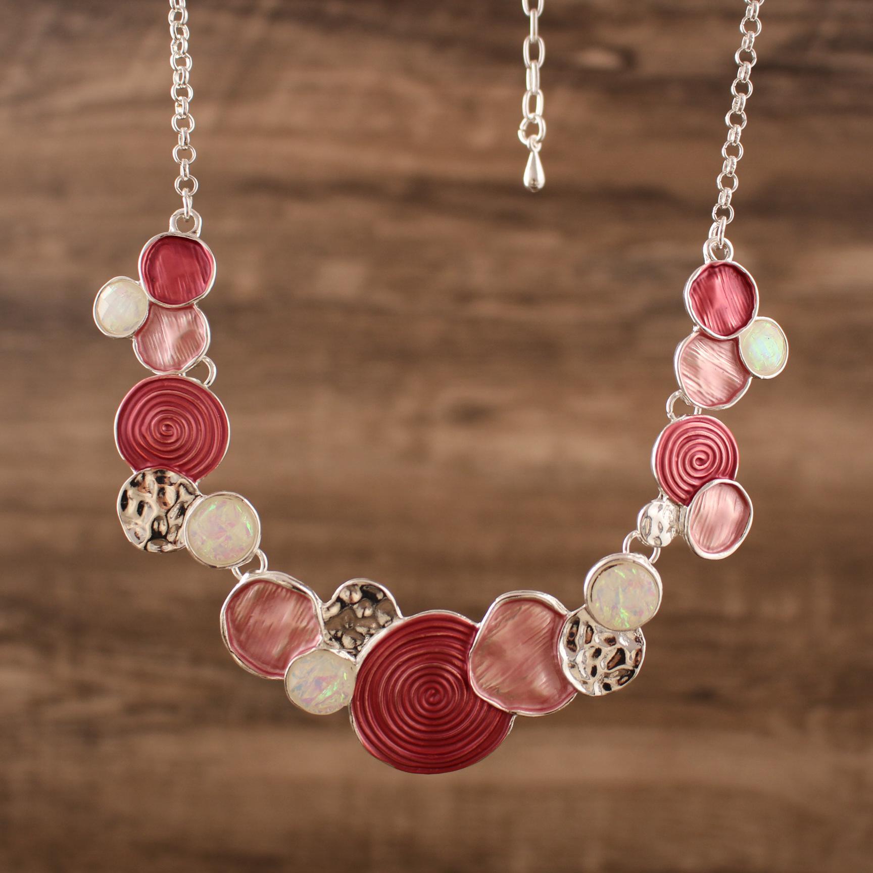 

Круглое Цветное Расписное Масло Сплав Ожерелье Богемский Кулон Стиль для Отпуска Мода Женская Индивидуализация