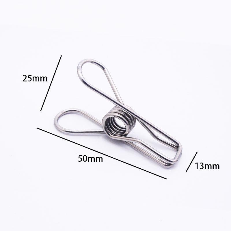 

Silver Stainless Steel Multi-functional Household Wire Clips - Long Tail, Multiple Specifications, Small Fish Design for Sealing. 50mm серебряный