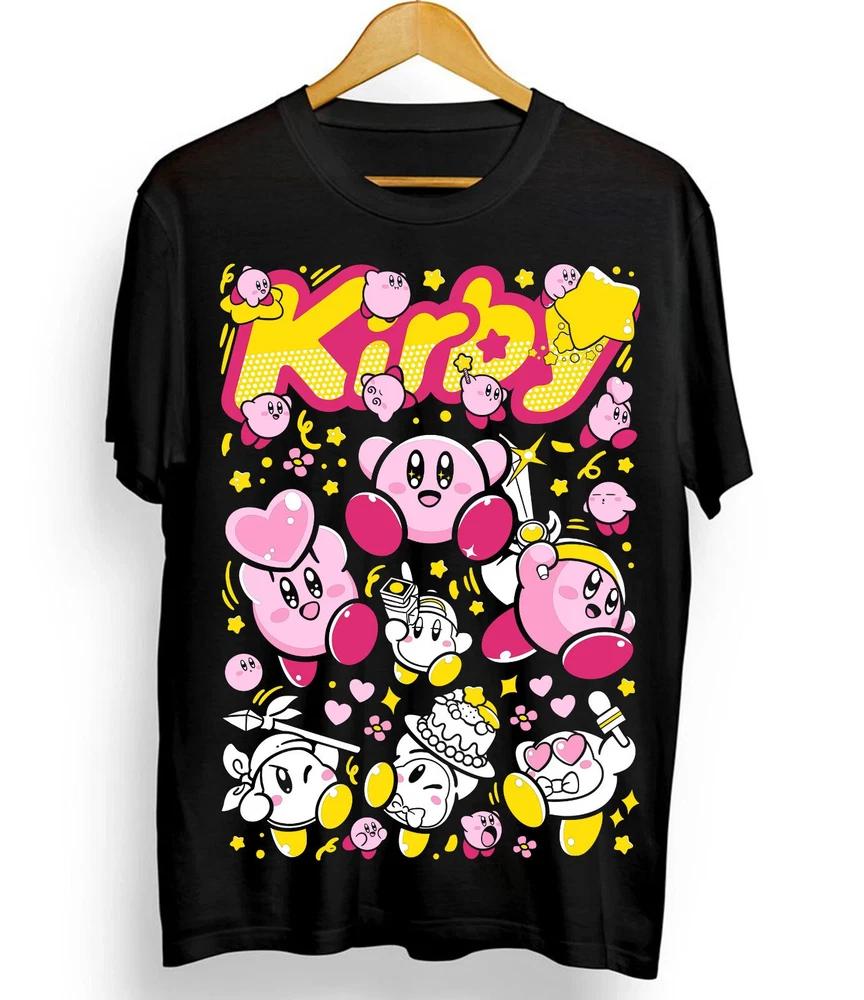 Anime Kirby Tshirt Kirby Black T Shirt Size S 4XL S