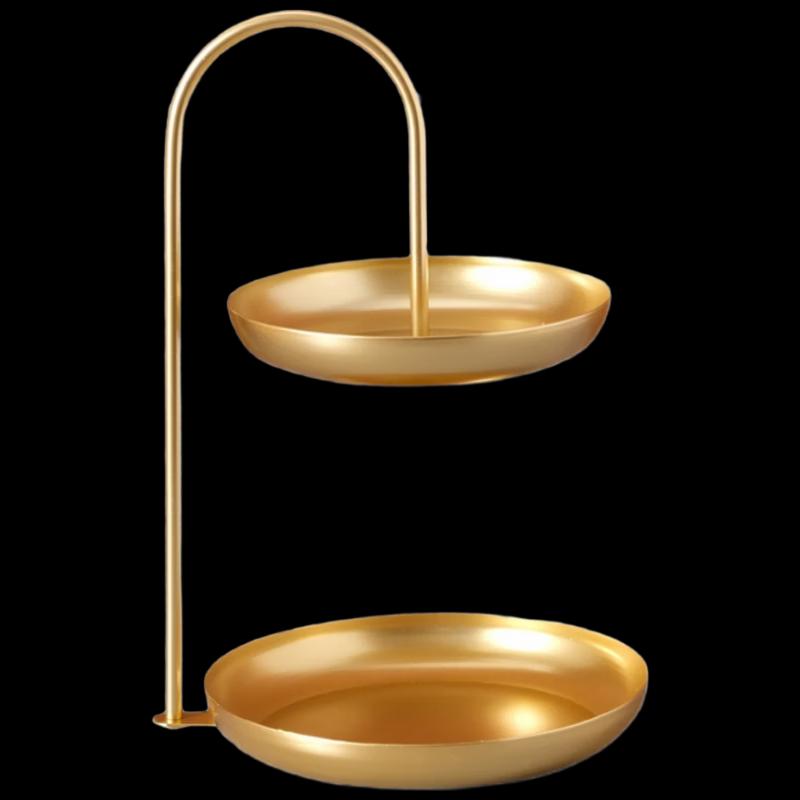 Nordic Iron Art Double-Layer Fruit & Candy Tray