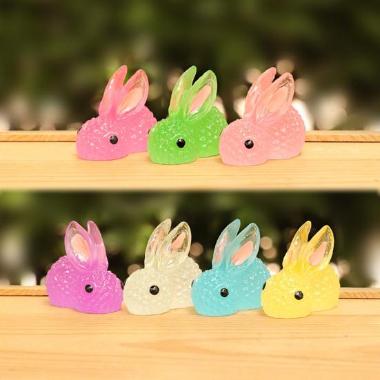 Luminous Micro Landscape Rabbit Ornaments Glow in The Dark Bunny Figurines for Moss Micro-Landscapes Fish Tank Decoration DIY Accessories