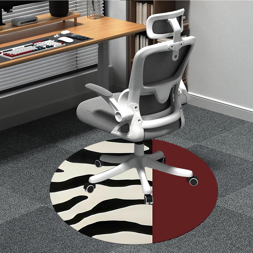 

1pc Zebra Print Circle Office Round Area Rug, Indoor Mat Suitable ForOffice, Under Office Chairs Bedroom Living Room Home Decor, Room Decot245 80cm by 80cm