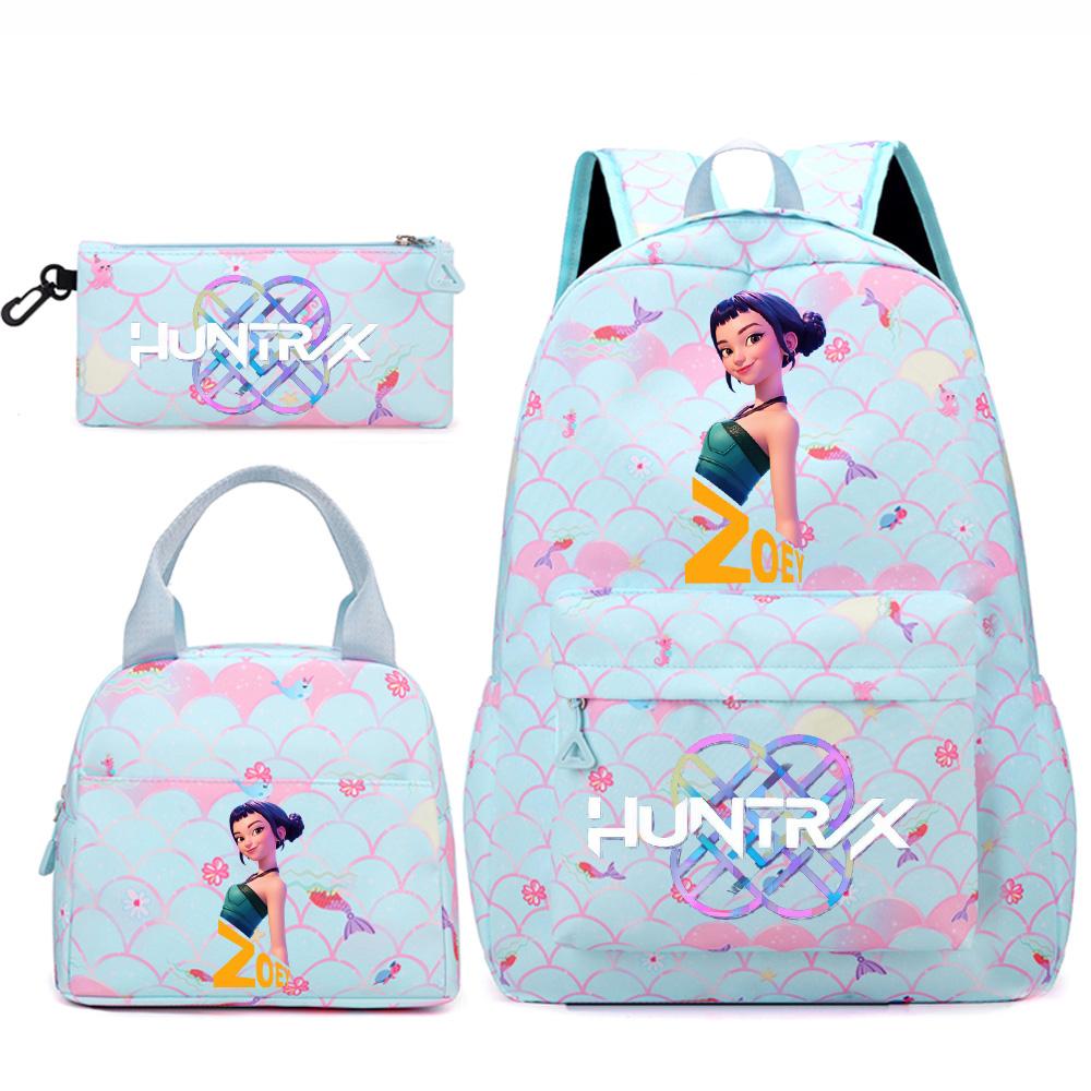 3Pcs/set Cute Kpop Printed Backpack Handbag Pencil Case for Teenger Student Girl Boy Schoolbag Kid Bookbag Large Capacity Travel Bag Gift Mochila