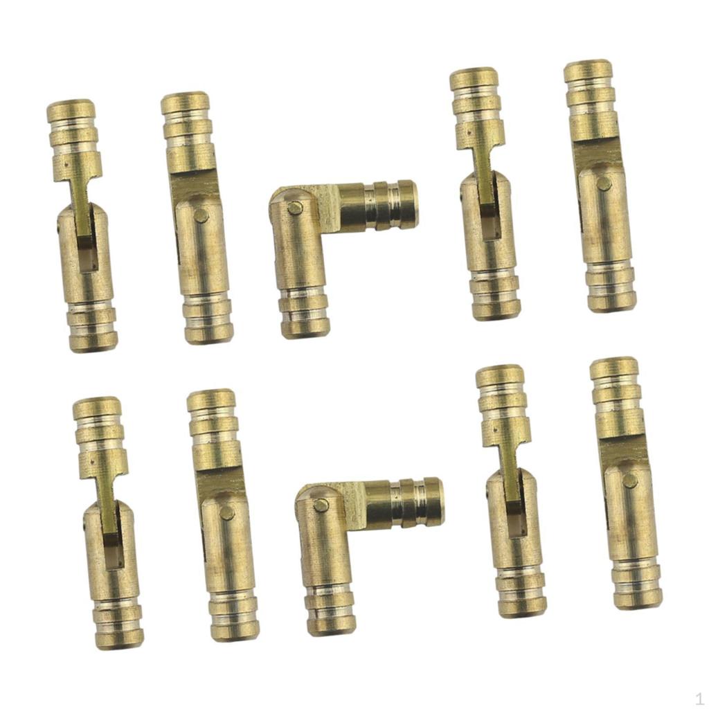 10 Brass Furniture Hinges, Cylindrical Barrel Concealed Hinges for Music Boxes,