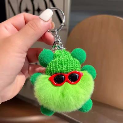 Pingente de Bolsa de Bolas Pequenas de Imitação Fofa Boneca de Pelúcia Decoração de Mochila Chaveiro de Carro Pelúcia Presente