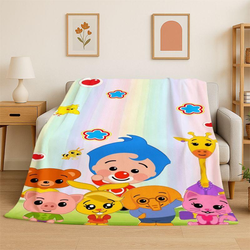 Cute plim plim Cartoon Soft Flannel Throw Blanket,Cozy Blanket for Bed,Couch,Sofa,Bedroom,Living Room,Travel,Picnic kids Camping