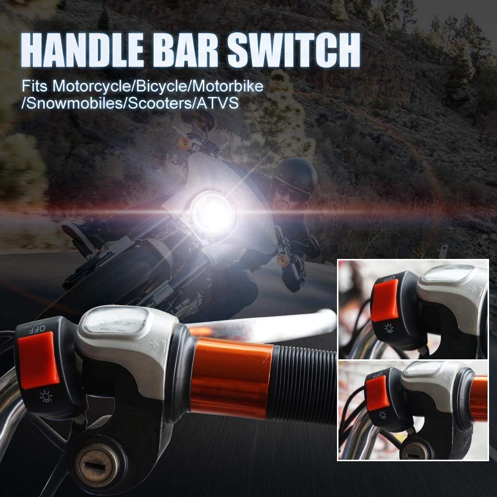 X-STYLE Motorcycle Switch, 12 V, Handlebar Switch, ON OFF, 2 Wires, Pack of 1