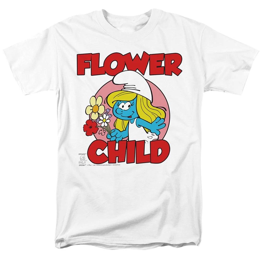 The Smurfs - Flower Child - Unisex Short Sleeve Children s T-shirt - White 140