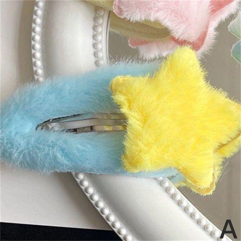 Women Plush Star Girls Side Bangs Clip Ornament Hair Clips Barrettes Hairpins Baby Children'S Hair Accessories Headwear