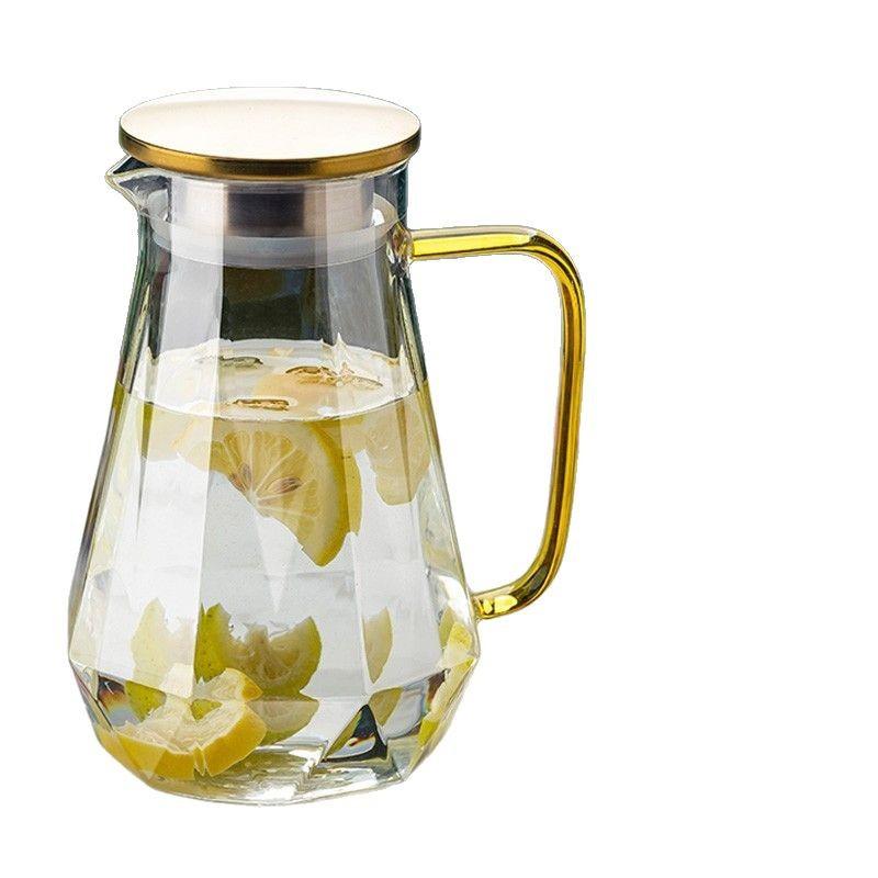 Household Diamond Cool Water Kettle Living Room Large Thorn Pot High Temperature Resistant High Borosilicate Glass Cup Kettle Set Cold Water Kettle