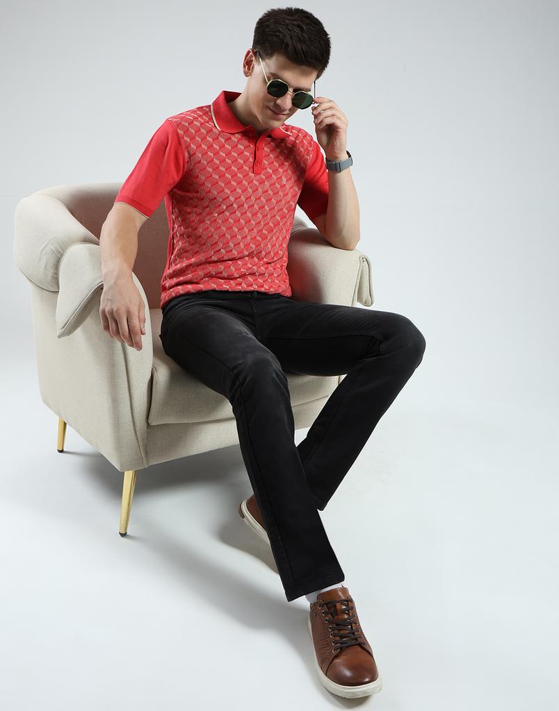 Luxuria Men's Abstract Collar Neck T-Shirt