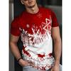 Black, White, and Gray Selection: Christmas Fashion Short-Sleeve 3D Digital Print