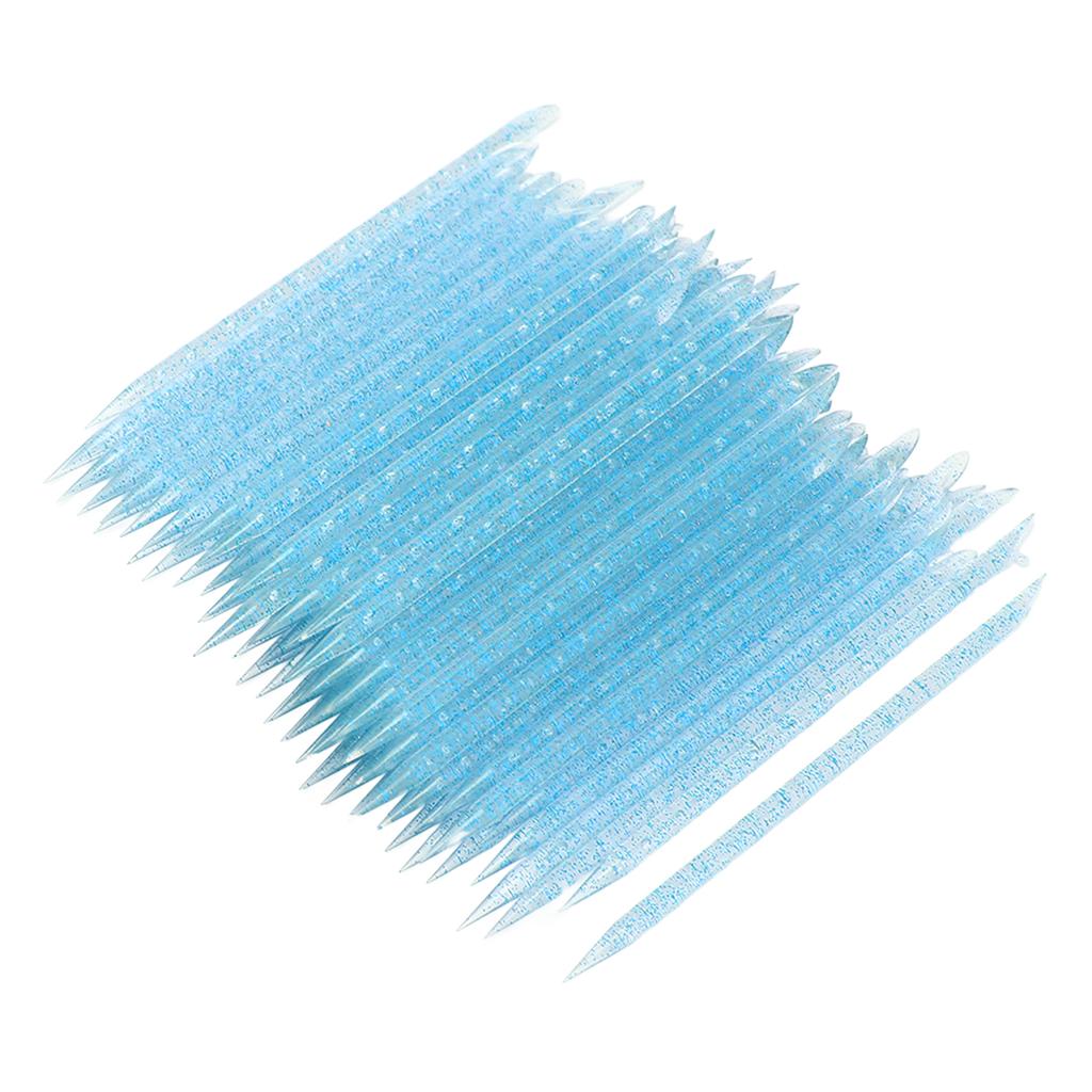 100pcs Nail Care Cuticle Pusher Dead Skin Removal Manicure Pedicure Cuticle Cleaning SticksBlue