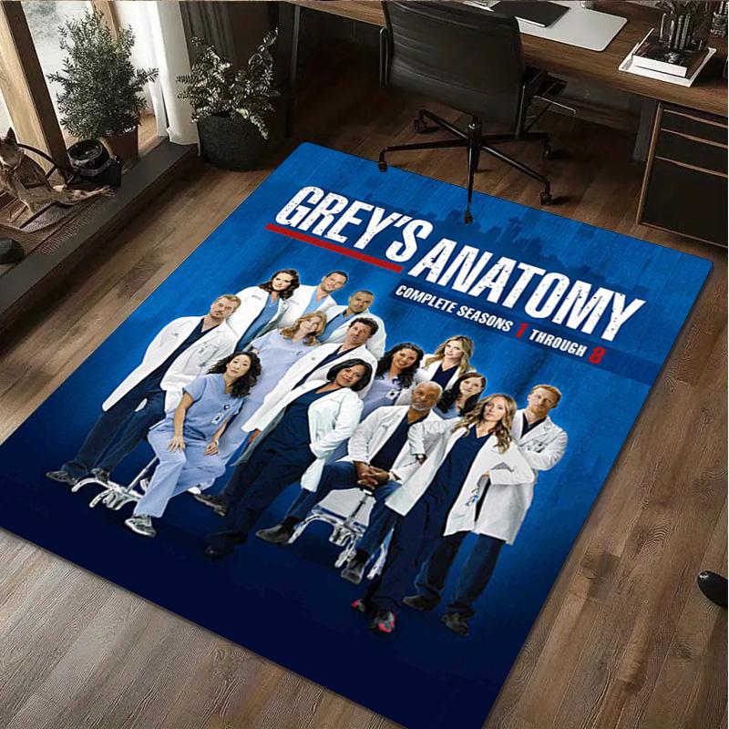 

1Pc Grey s Anatomy Print Rug - home decoration Carpet For Living Room Bedroom Flooring Computer Chair Area Rug 40x60cm( 15x23in )