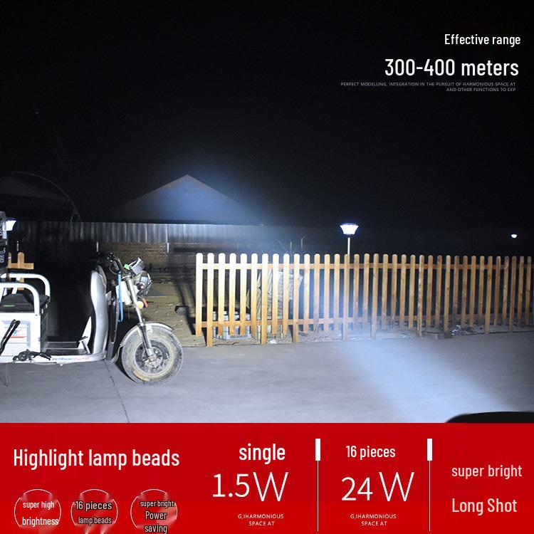 Super Bright LED Spotlight for Electric Motorcycle and Three-Wheeled Battery Vehicles, 12V-60V