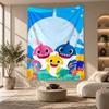 Decorative Tapestry,Baby Shark Printed Wall Art, Lightweight Wall Hanging For Bedroom Background