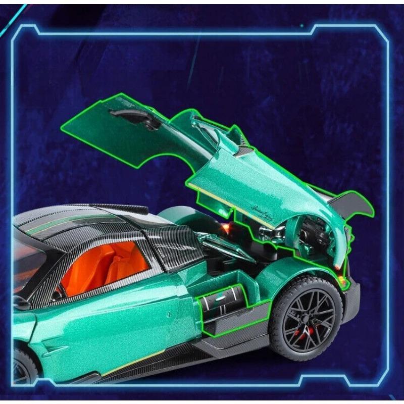 1/24 Pagani Huayra BC Legeringsbilmodell Støpt Lekebil Lyd Lys