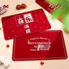 Red Double Happiness Wedding Bamboo Floor Mat
