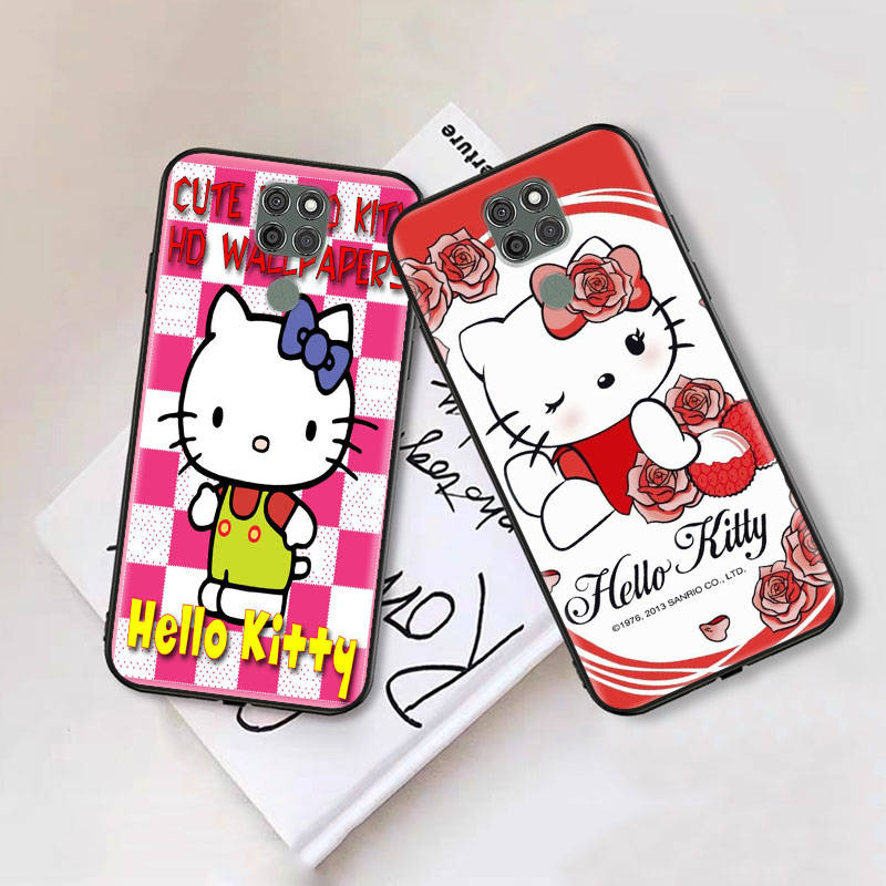 Schwarze Hülle für Xiaomi Poco X6 X4 M5 M6 F5 F6 C65 C55 C50 C51 C40 Pro Redmi 14C A3X 13C 12C 11T 10A 9C Note 7 6 8A Plus L-5 Hello Kitty
