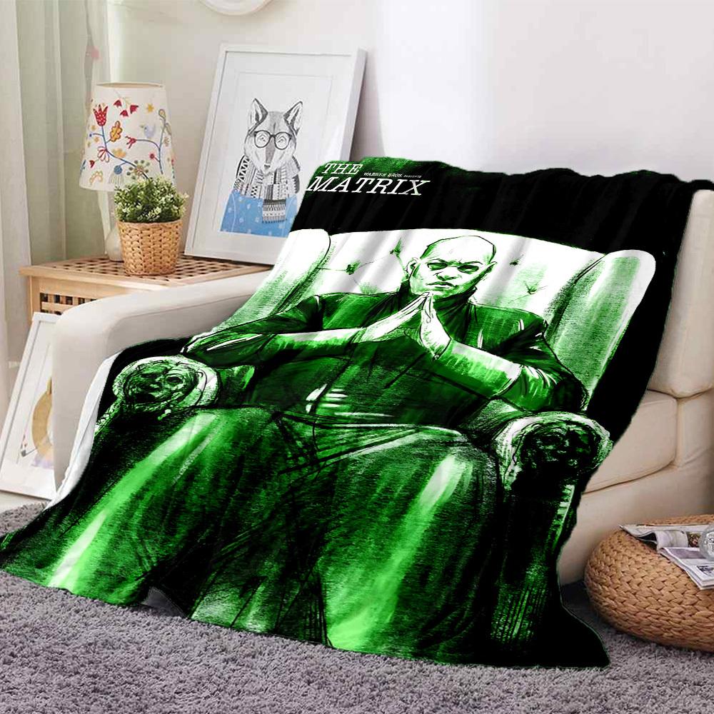 

1pc The Matrix Flannel Throw Blanket - HD Printed Lightweight Soft Warm All-Season Blanket for Sofa, Bed, Travel, Camping 004 130cmx150cm
