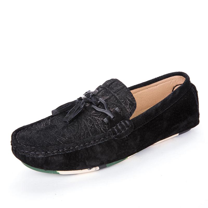 Fashion Hot Sale Brand Men Loafers Genuine Leather Suede Men's Casual Shoes Moccasins Slip On Boat Shoes Fashion Tassel Driving Flats