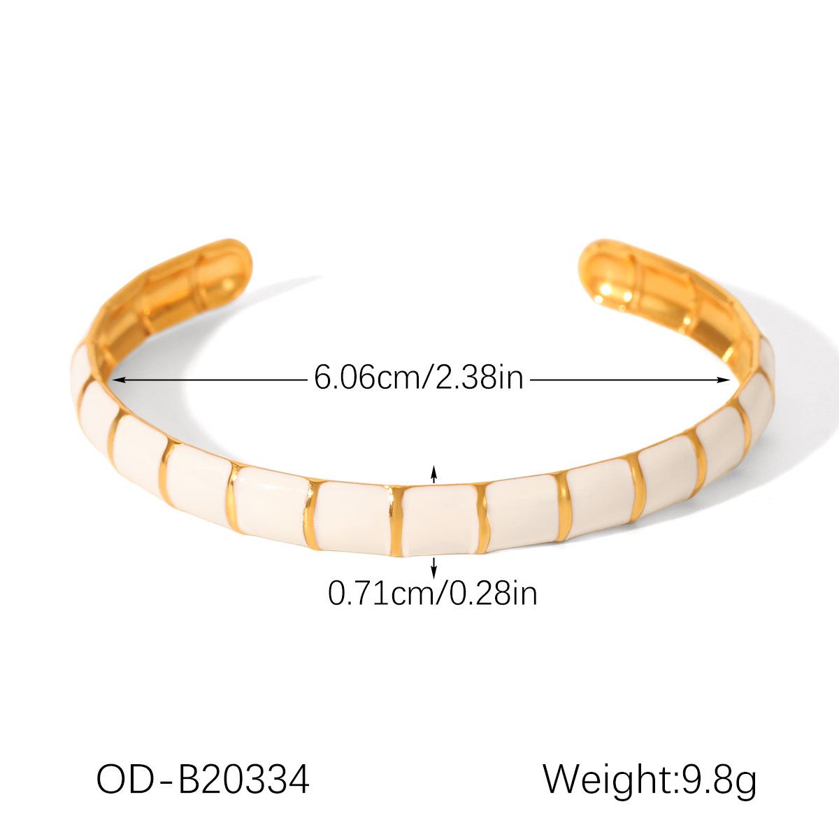 

European & American Drip Oil Bamboo Stainless Steel Open Bangle - High-End, Simple Ins Style for Women