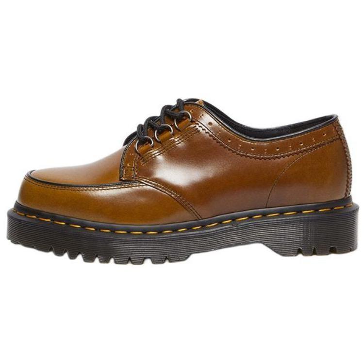 Dr. Martens Leather Lightweight Round Toe Commuter Versatile Simple Personality Trendy Low Top Casual Shoes Unisex Casual Shoes Brown 31829776