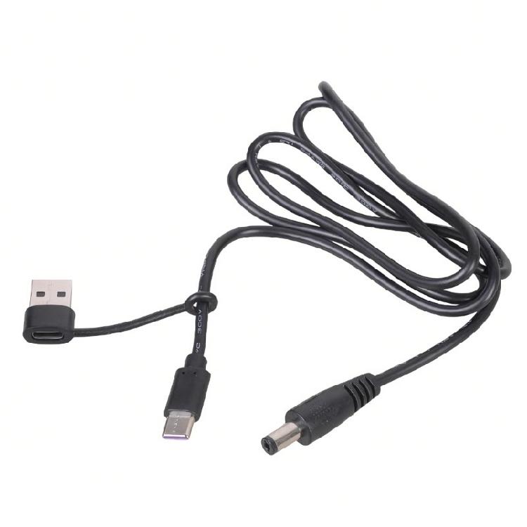 

USB Type C to DC5.5x2.1mm 12V Chargers Cable Supporting 3A Output Easy to Carry for Gadgets Like Fan & Lights 1M 1