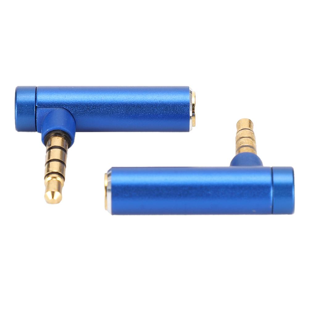 2PCS 3.5mm Male to Female Adapter Right Angle Stereo Headphone Cable Plug