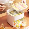 Ice Cube Tray ABS PP 48 Grids 2 Tray Easy Release Ice Cube Box with Lid Storage Bin for Freezer