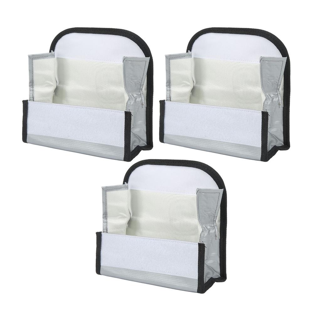 3Pcs Lipo Battery Safe Bag Fireproof Explosionproof Practical Safe Protection Bag for Storage Charging