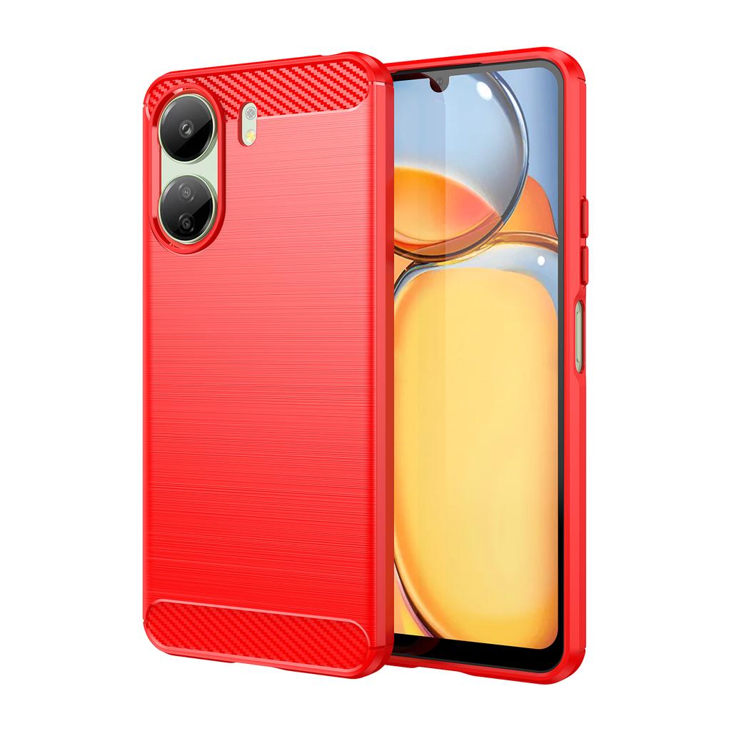 Carbon Fiber Case For Redmi 13C Cover for Xiaomi Redmi 13C 12C 10C Funda Soft Silicon Shockproof Phone Bumper For Redmi 13C