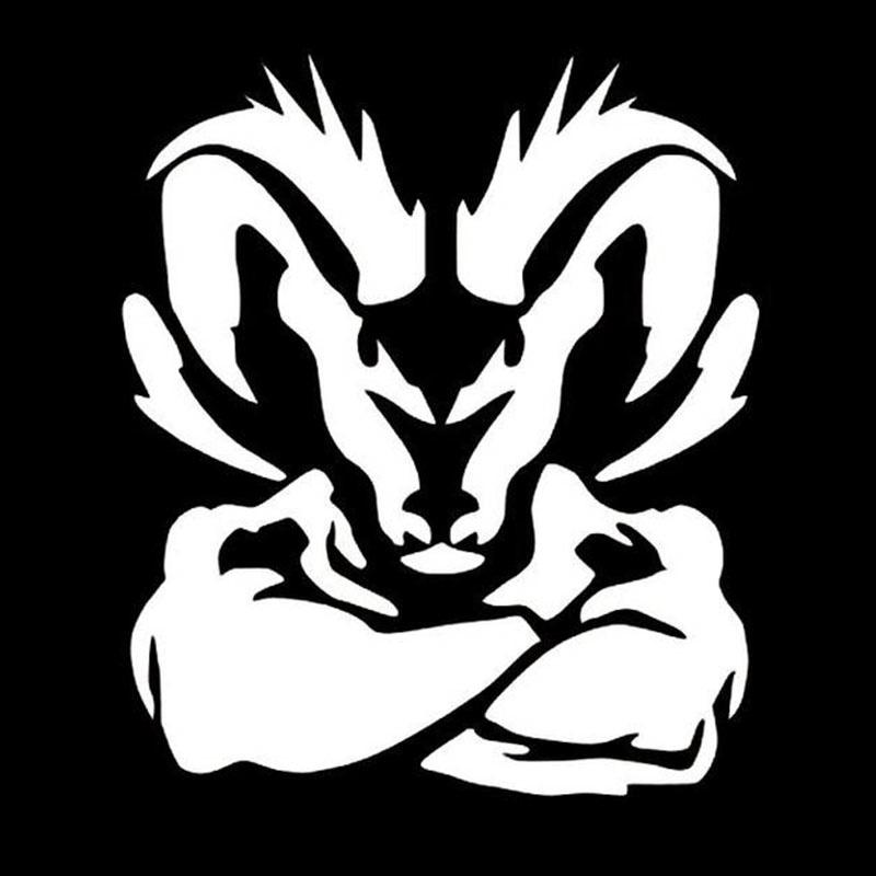 

Black/White Cool Ram Vinyl Decal Car Body Window Door Decals Top Quality Waterproof Stickers 15cm білий