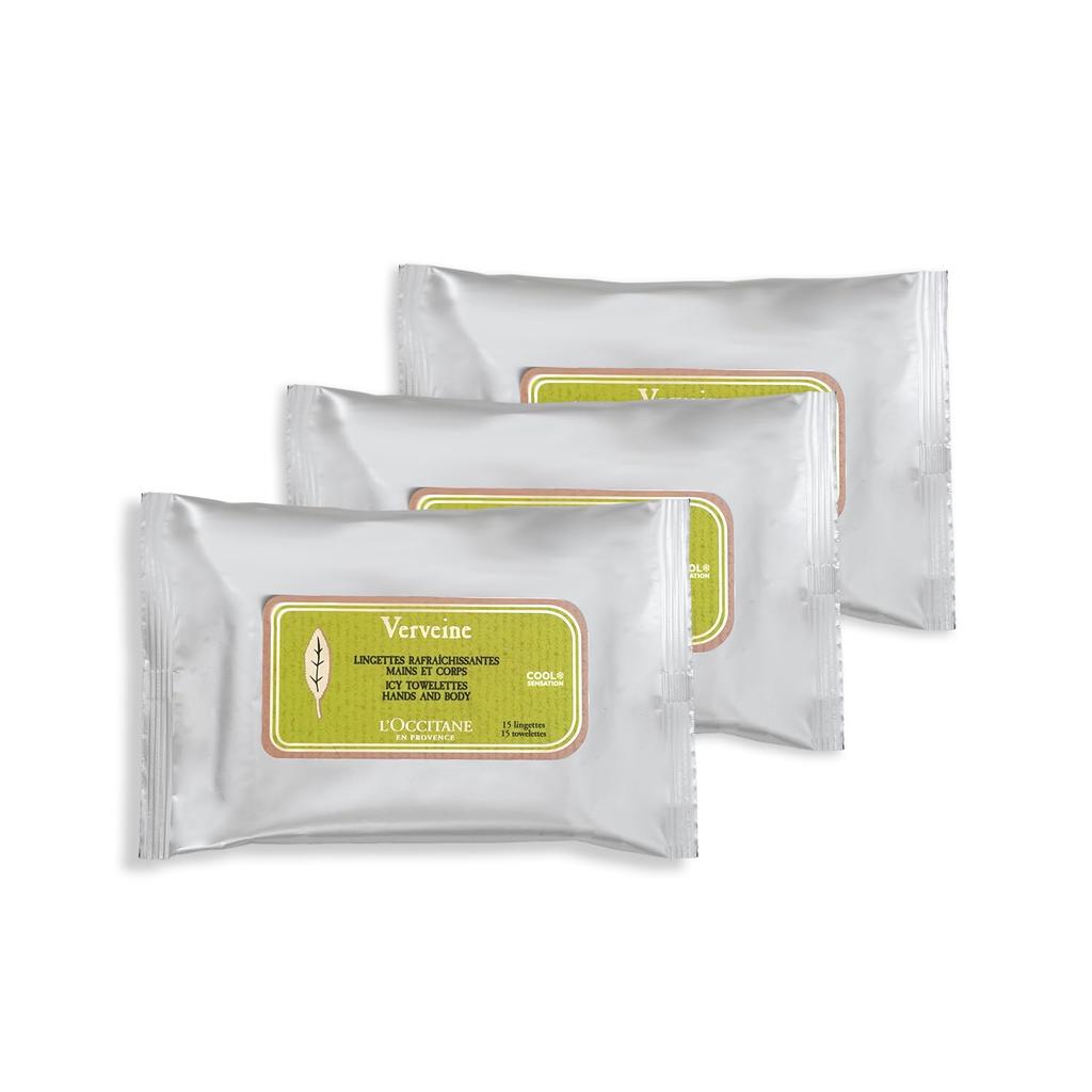 Verbena Icy Taolets Trio of 15 X Cool Body Sheet for Women Men Men Popular Cooling Sheet Cool Body Gift Present L'OCCITANE (Set 3)