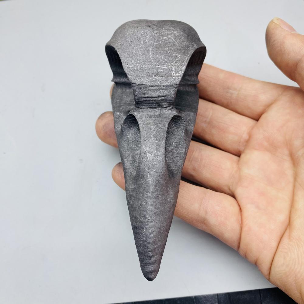 Natural Crystal Black Shungite Crow Statue Hand-carved Energy Room Decoration Witchcraft Crystals Stone Ornament Gift