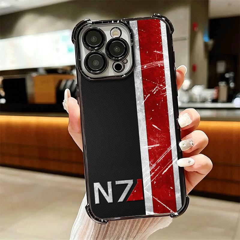 N7 Mass Effect Soft Phone Case For iPhone 15 16 17 Air 14 Pro Max 16E Plus 13 12 Mini Plating Anti-Fall Fundas