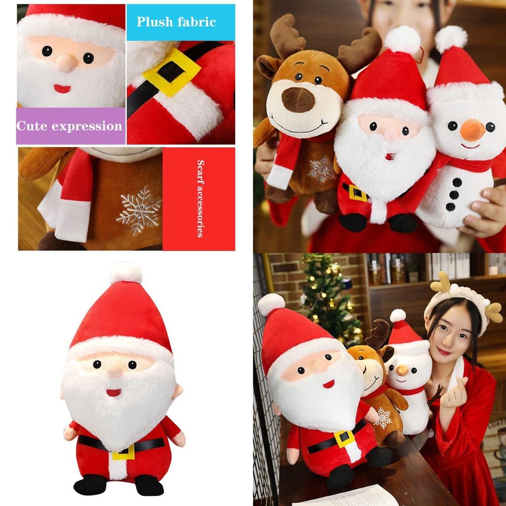 Delightfully Soft Christmas Plush Santa Elk Snowman Stuffed Toy For All Ages