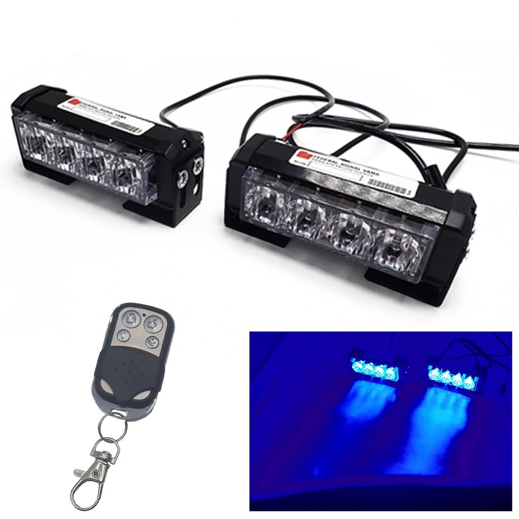 Wellvie LED Přední Výstražné Stroboskopické Světlo Siréna Siréna Rotační Patrola Zaostřovací 6 Světel Snadné Dálkové Ovládání do Auta Sada Světel, Kompatibilní 12V/24V, Lišta,