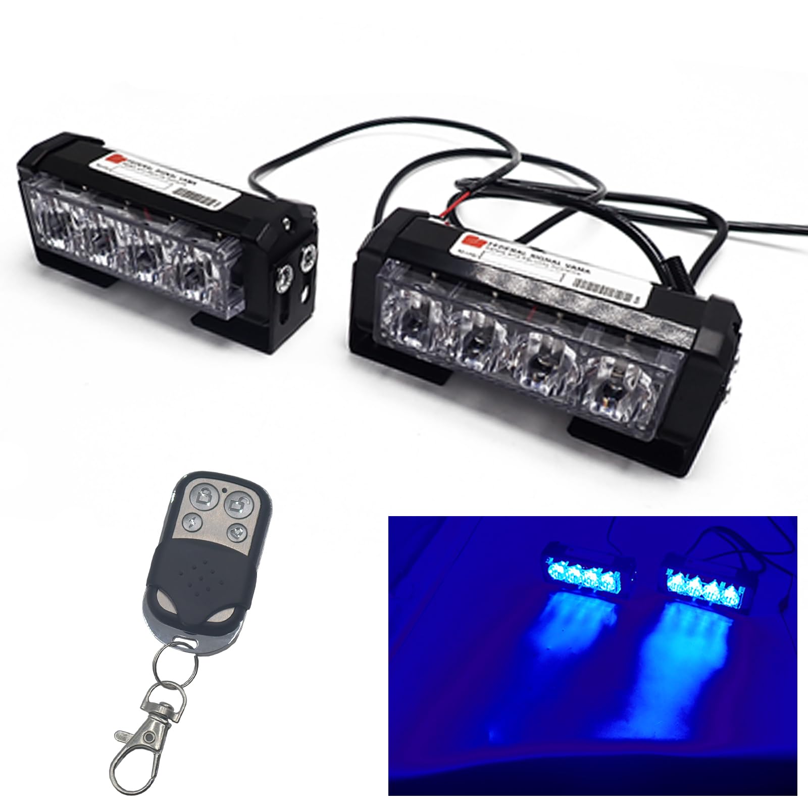 

Wellvie Светодиодный передний предупреждающий стробоскоп Сирена Сирена Вращающийся Патрульный Фокусирующий 6 Светов Легкий Автомобильный Пульт Дистанционного Управления Набор Огней, 12В/24В Совместимый, Балка, синий