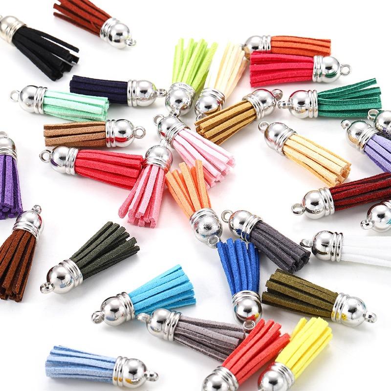 6pcs/lot 38mm Tassel Vintage Leather Tassels Fringe for Purl Macrame Pendant For DIY Jewelry