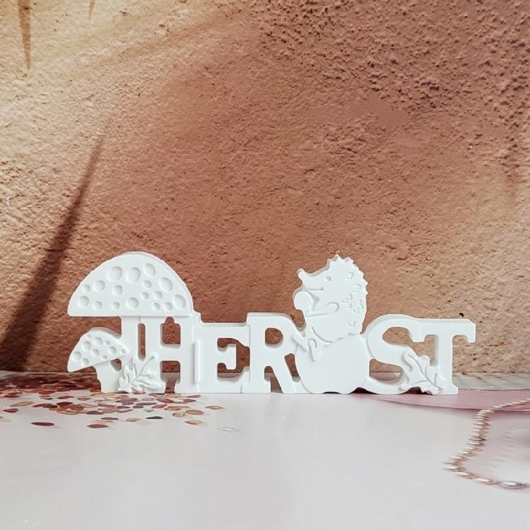 Autumn Candle Molds Silicone Mould Plasters Molds Casting Molds Ornament Molds Letters with Hedgehogs Epoxy Resin Molds