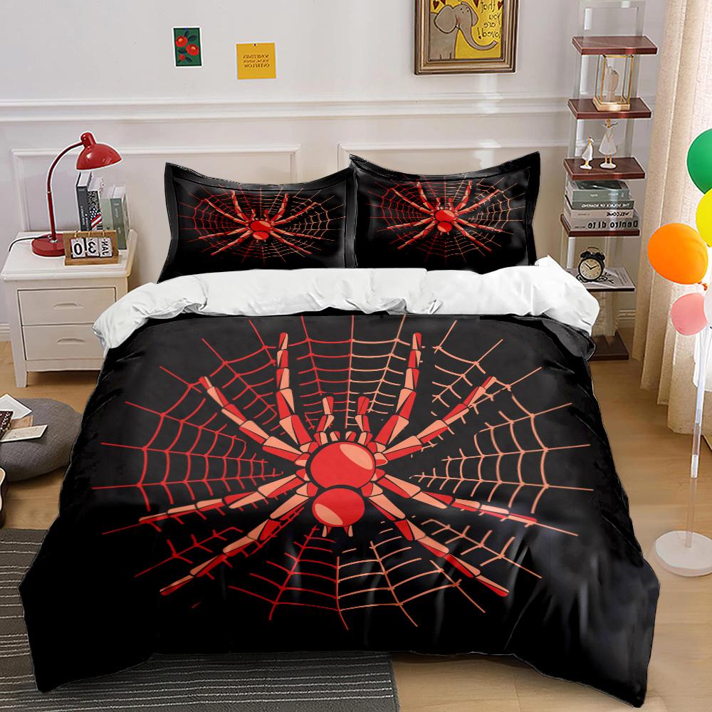 3PC Spider Web Spiders Print Bedding Set Duvet Cover 1 Duvet Cover 2 Pillowcases Adult and Children Bedding Set Luxury To Gifts