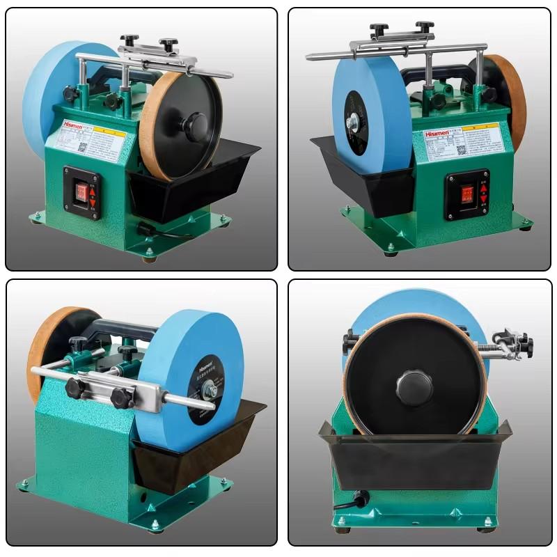 Electric Desktop Knife Sharpener 220V Low Speed Grinding Machine Water-Cooled Rotary Polishing for Kitchen Knives