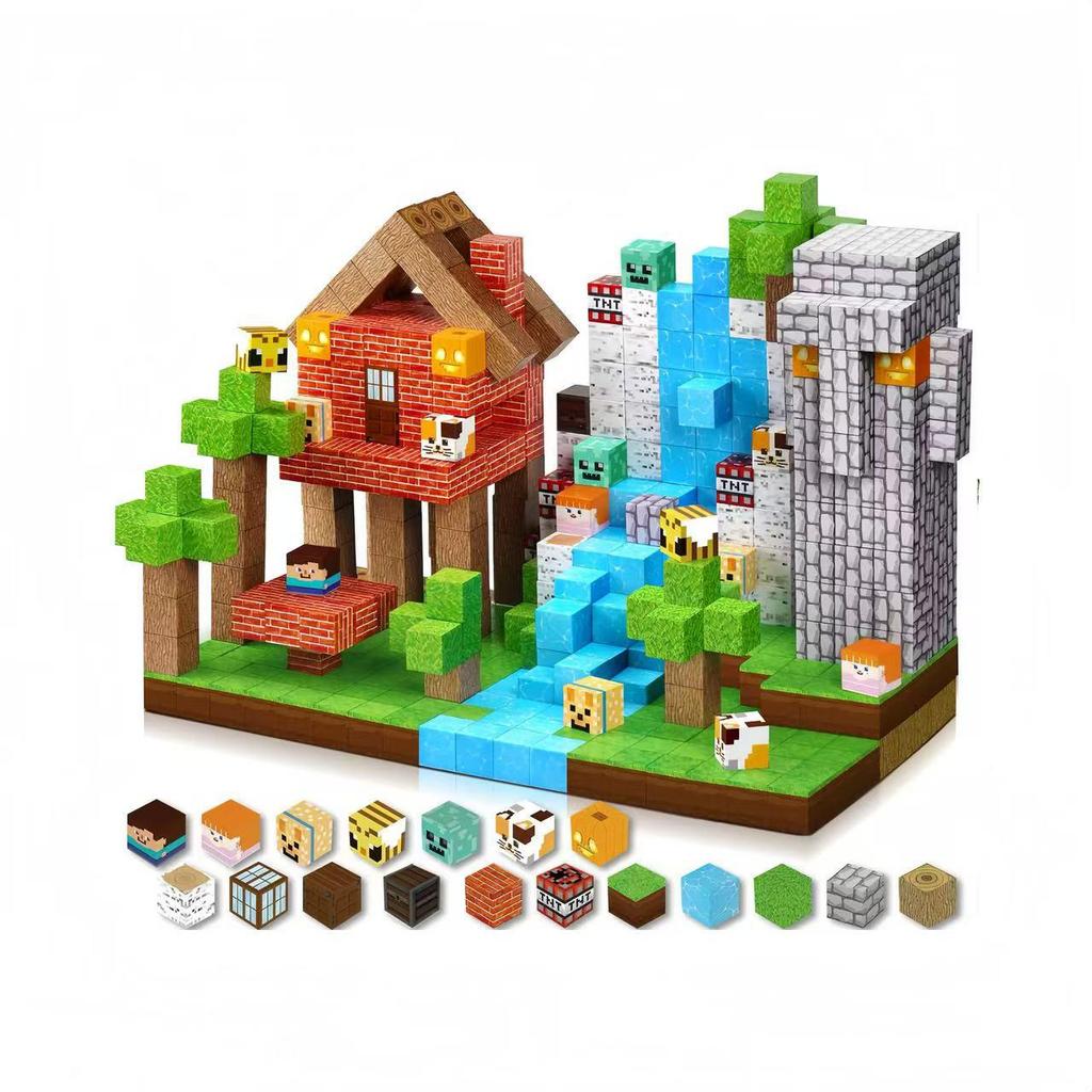 My Cube World Magnetic Building Blocks - Primeval Forest Set