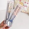 Cute Cutlery Set Cartoon Bunny Stainless Steel Cutlery Kit Mirror Polished Flatware Sets Spoon and Fork Set in Storage Box