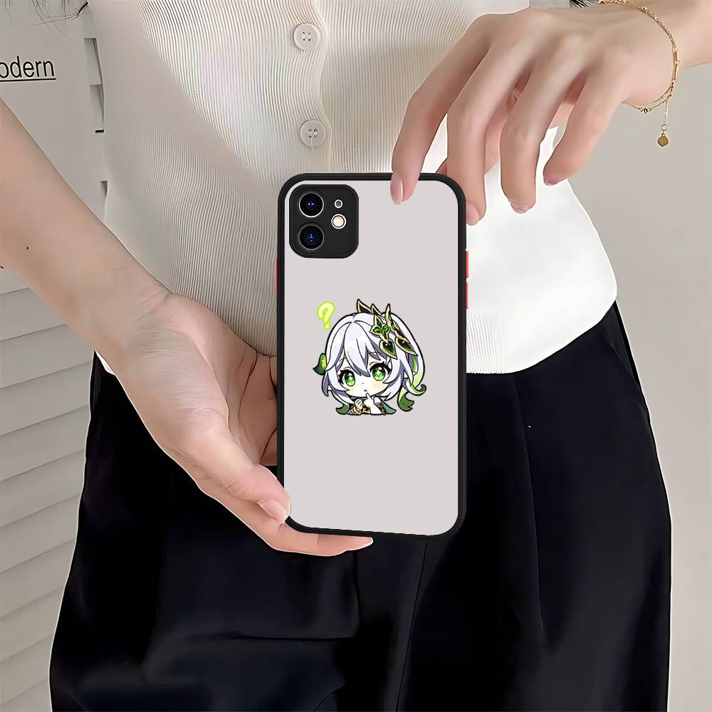 Anime Genshin Impact Matte Transparent Phone Cover For IPhone Case 16 15 14 13 12 11 Pro Max X XS Max Plus