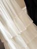 Frühling/Sommer Spitzen-Patchwork Netz-Puffballrock - High Waist A-Linie Gaze-Schichtrock