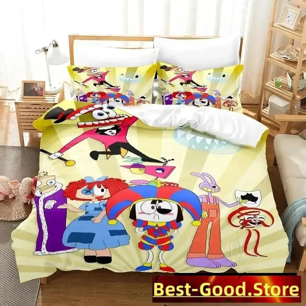 3D Erstaunliches Cartoon Digitaler Zirkus Bettwäsche Set Bettbezug Voll Queen King Größe Kissenbezug Bedruckt Erwachsener Kind Schlafzimmer Einzel Doppel